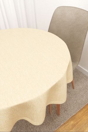 Tischdecke rund in beige